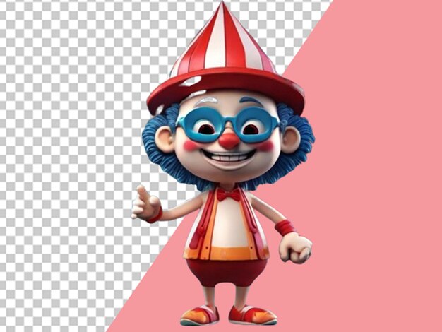 PSD 3d grappig carnaval personage