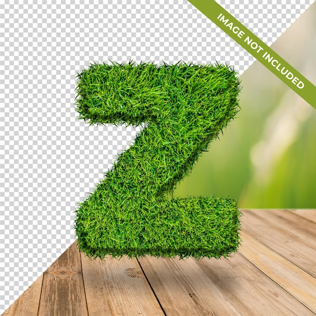 3d grass effect alphabet z with isolated background