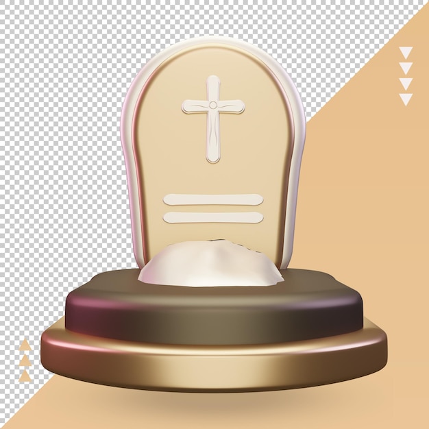 PSD 3d grave easter icon rendering front view