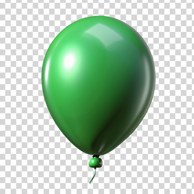 PSD 3d green balloon isolated on transparent background