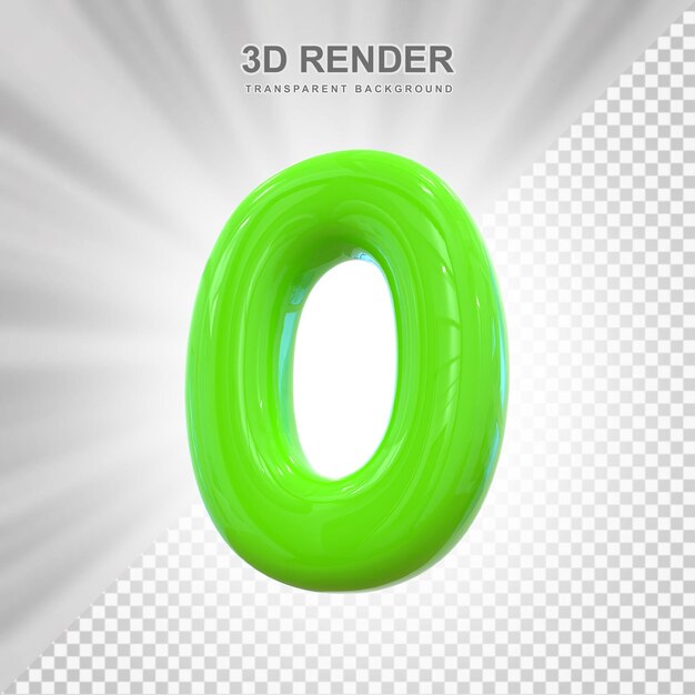 3D Green Balloon Number0