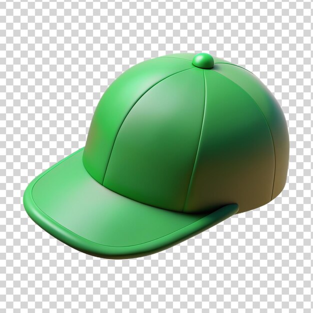 PSD 3d green cap isolated on transparent background