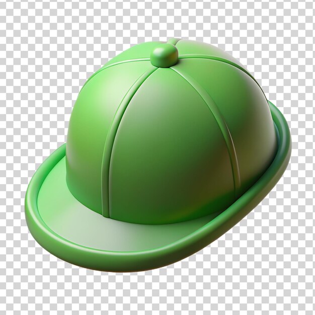 PSD 3d green cap isolated on transparent background