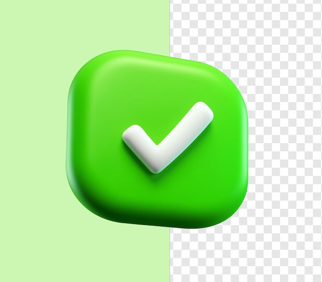 3d green check mark icon