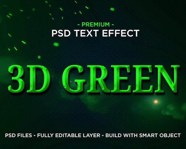 3d green cinematic премиум 3d текстовый эффект