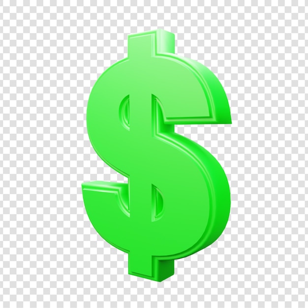 3D Green Dollar Sign
