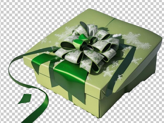 Зелёная коробка для подарков с луком
