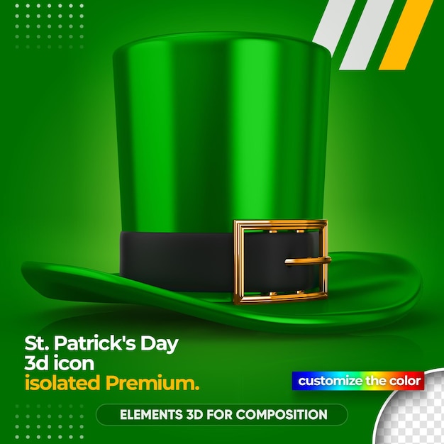 3d green hat for st patrick's day render