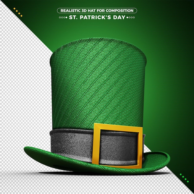 3D Green hat for St Patrick's Day Rendering