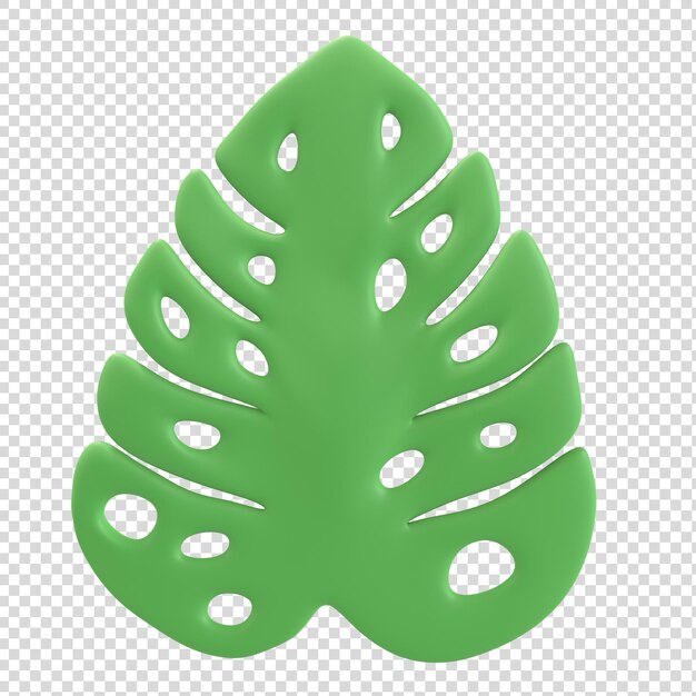 PSD elemento foglia verde monstera 3d