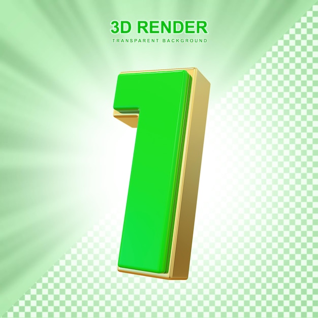 3D 녹색 번호 1