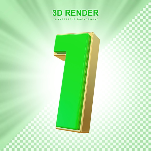 PSD 3d green number1