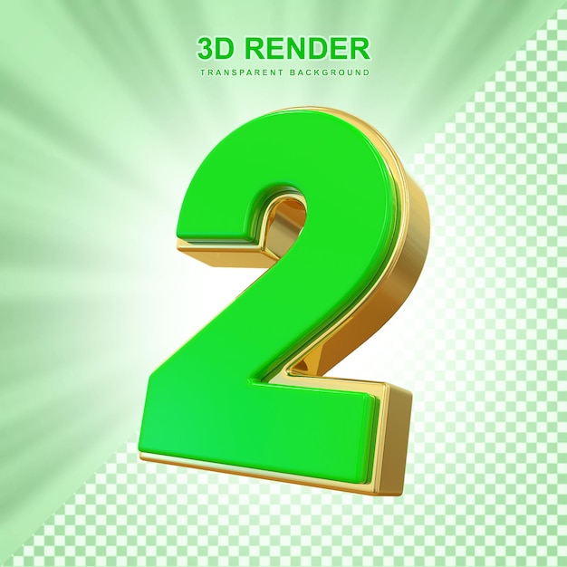 PSD 3d green number2