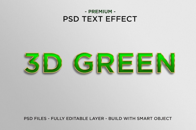 3D Green Text Effect Template