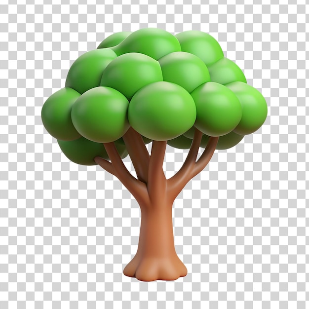 PSD albero verde 3d isolato su uno sfondo trasparente