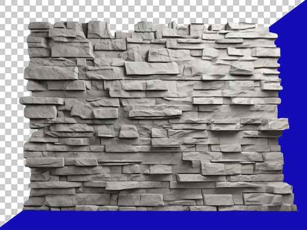 PSD 3d 透明な背景の灰色の石の壁