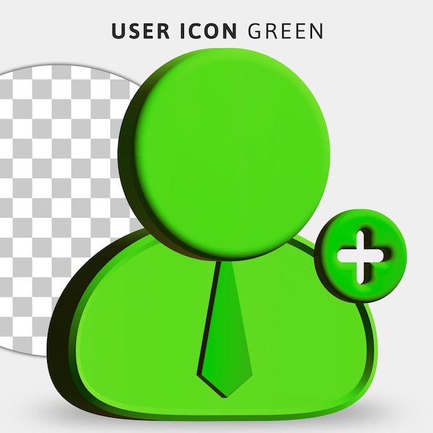 PSD 3d groen gebruikerspictogram op transparante achtergrond