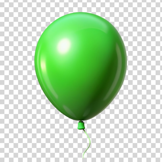 3d groene ballon geïsoleerd op doorzichtige achtergrond