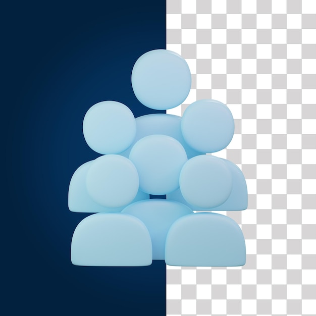 3D グループイラスト