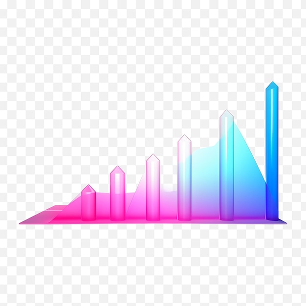 PSD 3d growth graph chart illustration