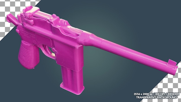 PSD immagine di rendering della pistola 3d
