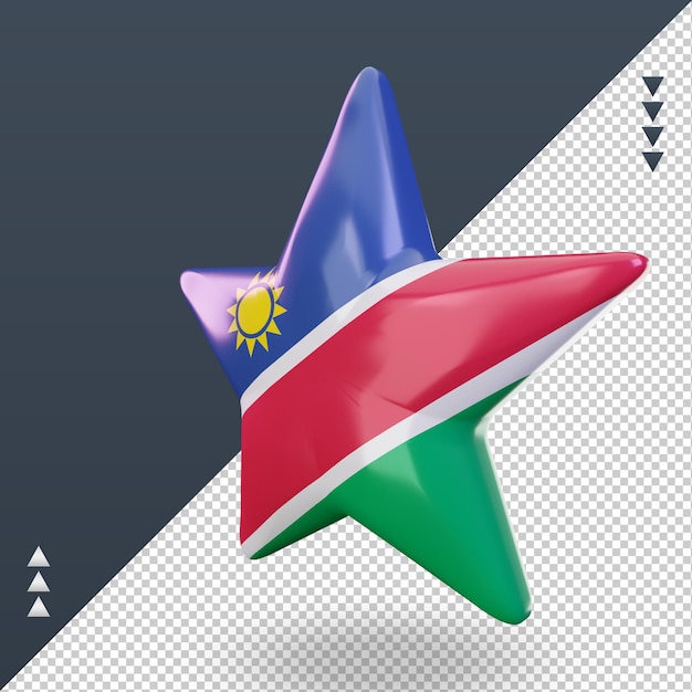 PSD 3d gwiazda flaga namibii renderujący prawy widok