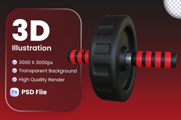 3d gym roller wheel equipment