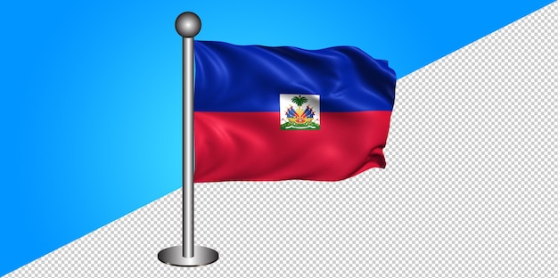 PSD 3d haiti flag icon - badge png - transparent background