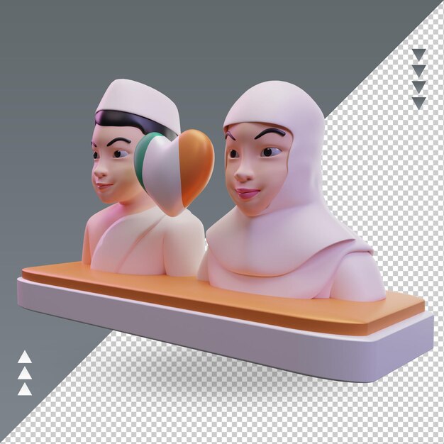 3dメッカ巡礼愛アイルランドの旗レンダリング右ビュー