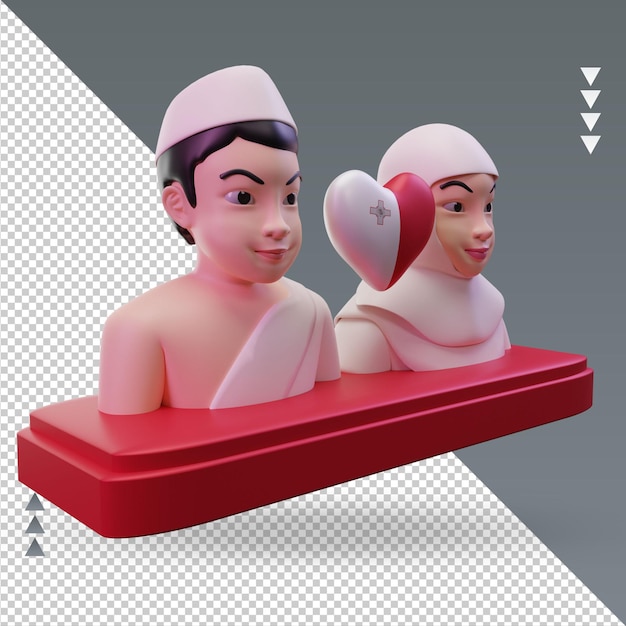 3d Hajj 사랑 몰타 플래그 렌더링 왼쪽 보기