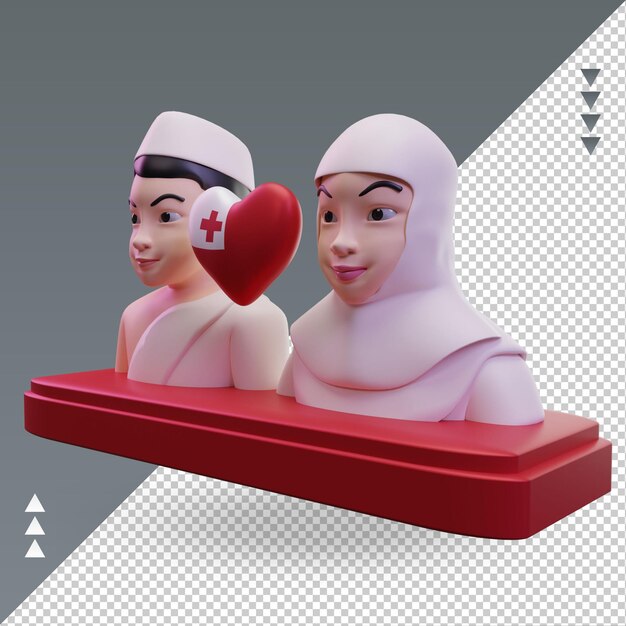 3d hajj love tonga flag rendering right view