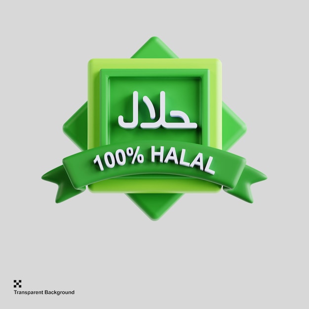 Icona dell'etichetta halal 3d