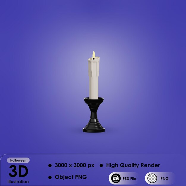 PSD 3d halloween candle