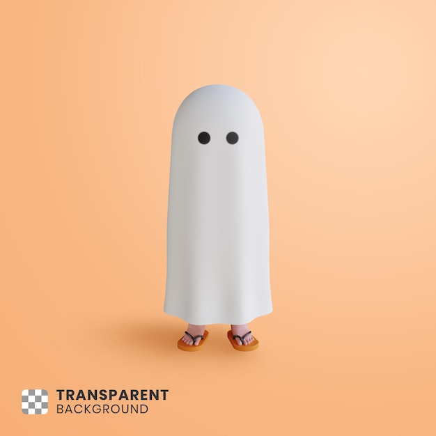 3D Halloween character white ghost