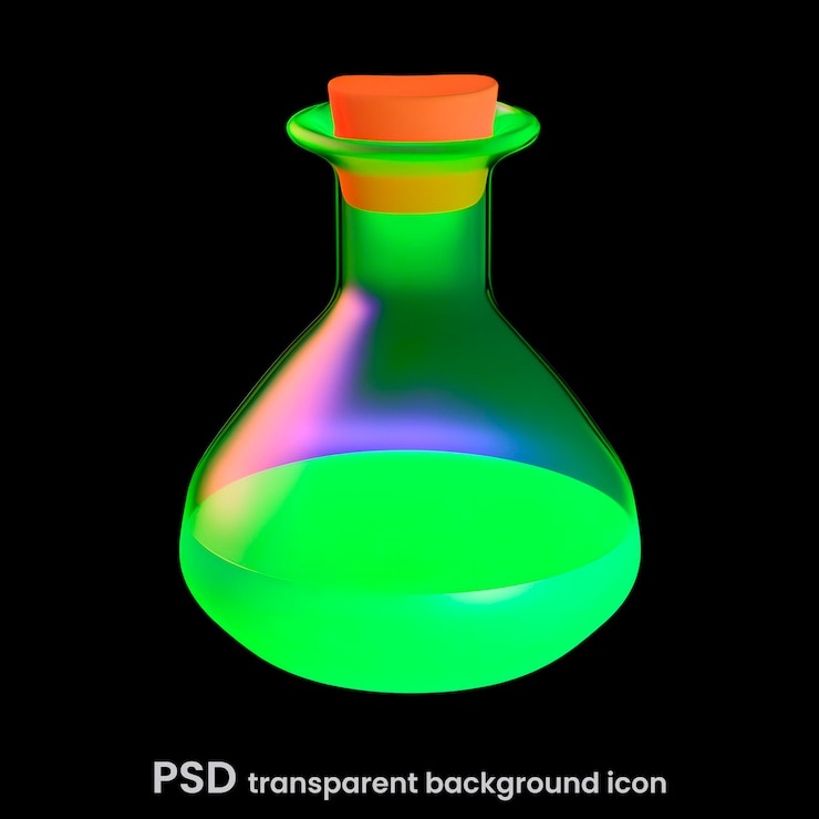 PSD 3d halloween cute illustration design element icon potion witches bottle