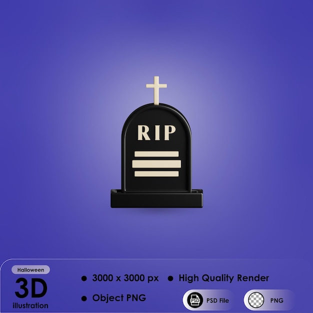 PSD 3d halloween grave