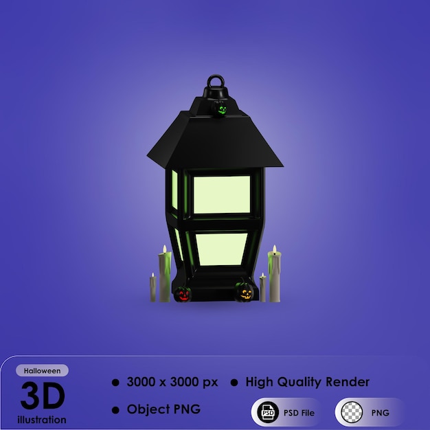 PSD 3d halloween lantern