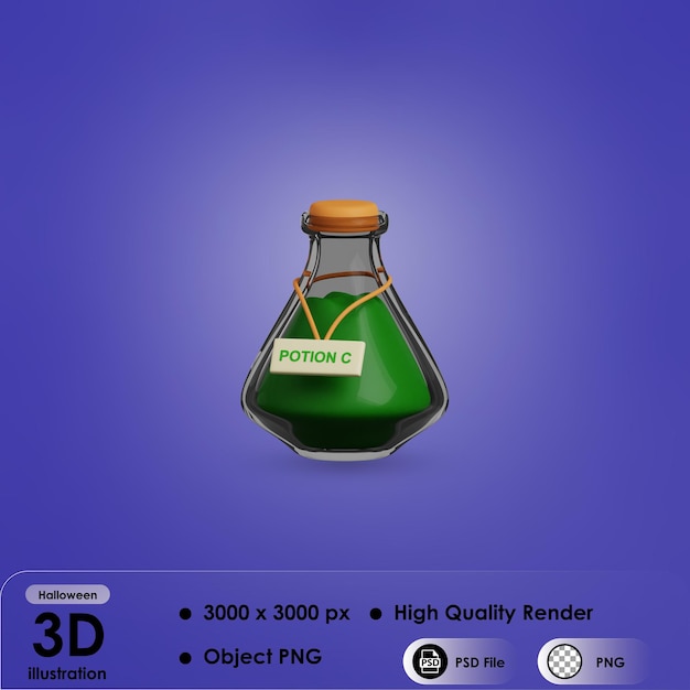 3d halloween potion