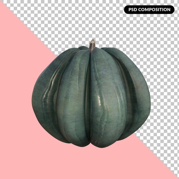 Zucche di halloween 3d isolate premium psd