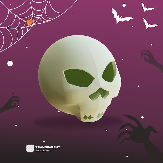 3d halloween-schedelillustraties