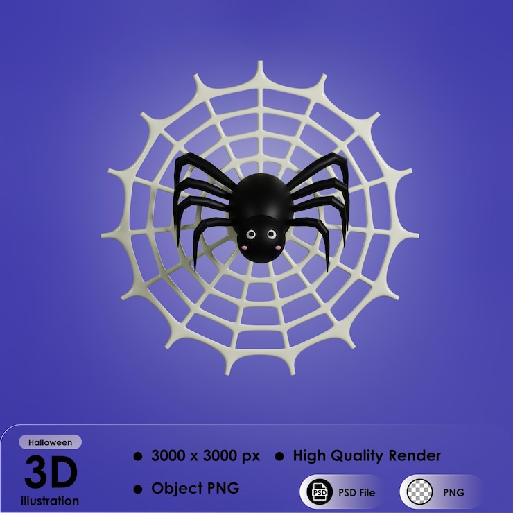PSD 3d halloween spider