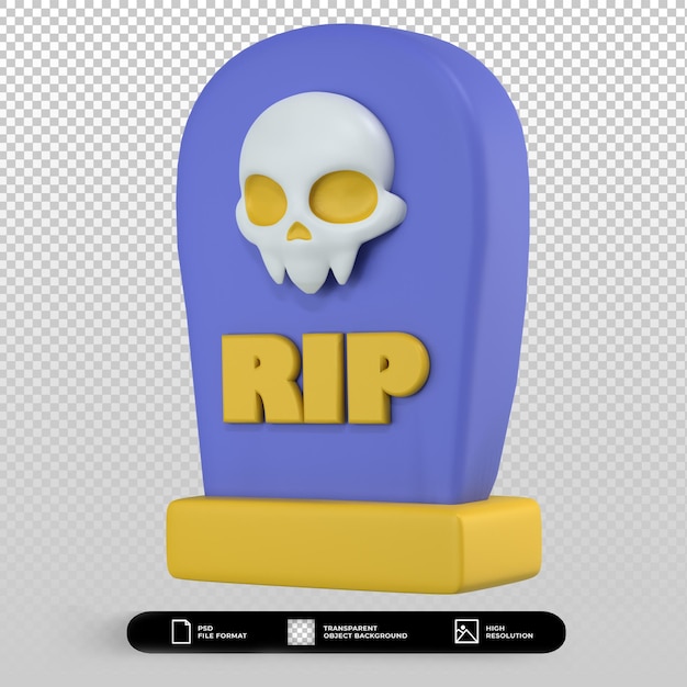 PSD 3d halloween tombstone icon isolated illustration