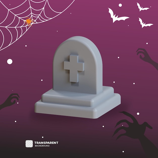 3d halloween tombstones illustrations