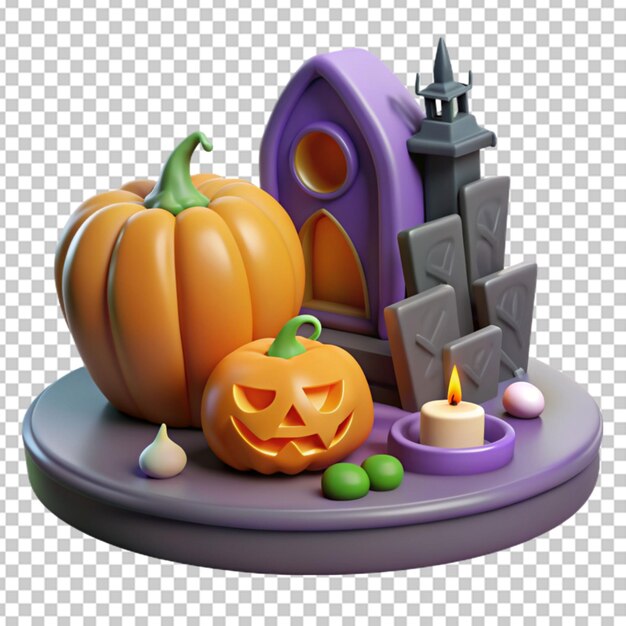 PSD 3d halloween transparent background