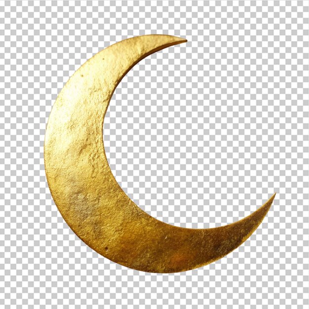 PSD 3d halve maan rendering hoge kwaliteit goud 3d illustratie voor het islamitische concept op transparante achtergrond