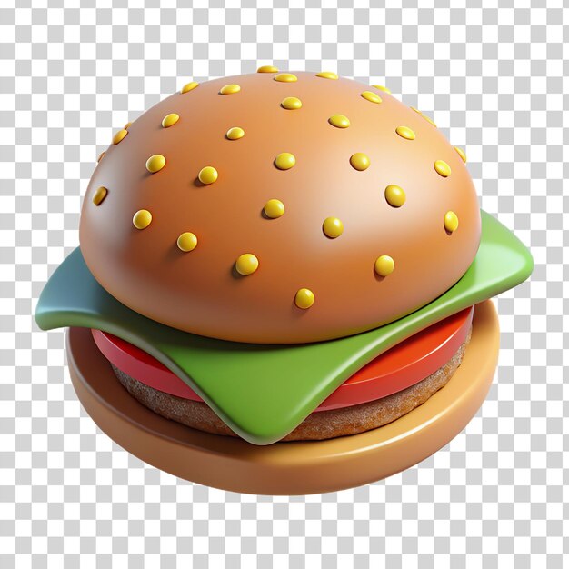 PSD 3d hamburger isolated on transparent background