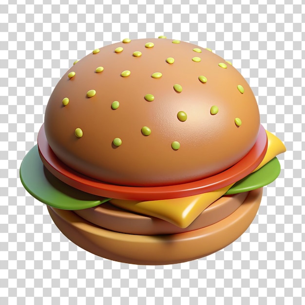 PSD 3d hamburger isolated on transparent background