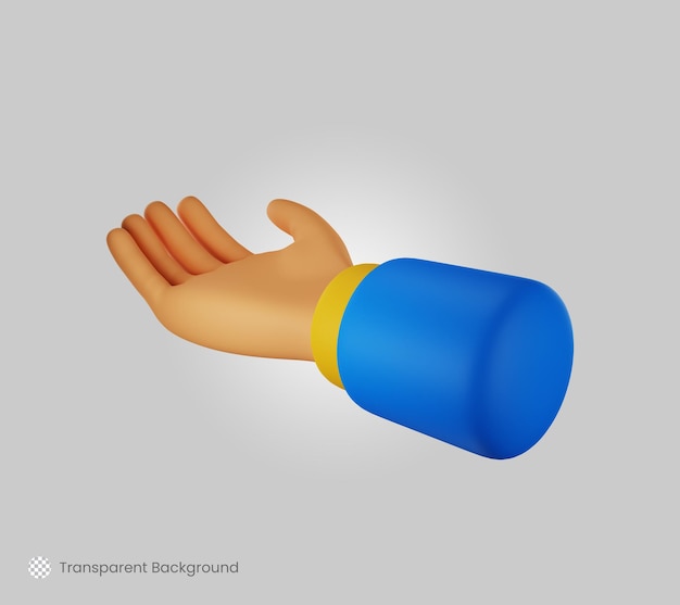 PSD 3d hand begging gesture sign