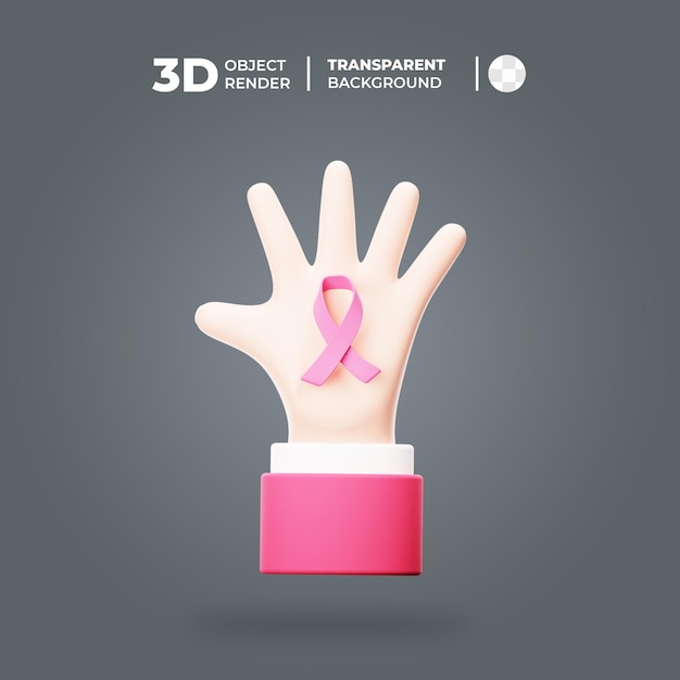 3D Hand and Cancer Symbol