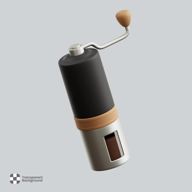 PSD 3d hand coffee grinder illustration